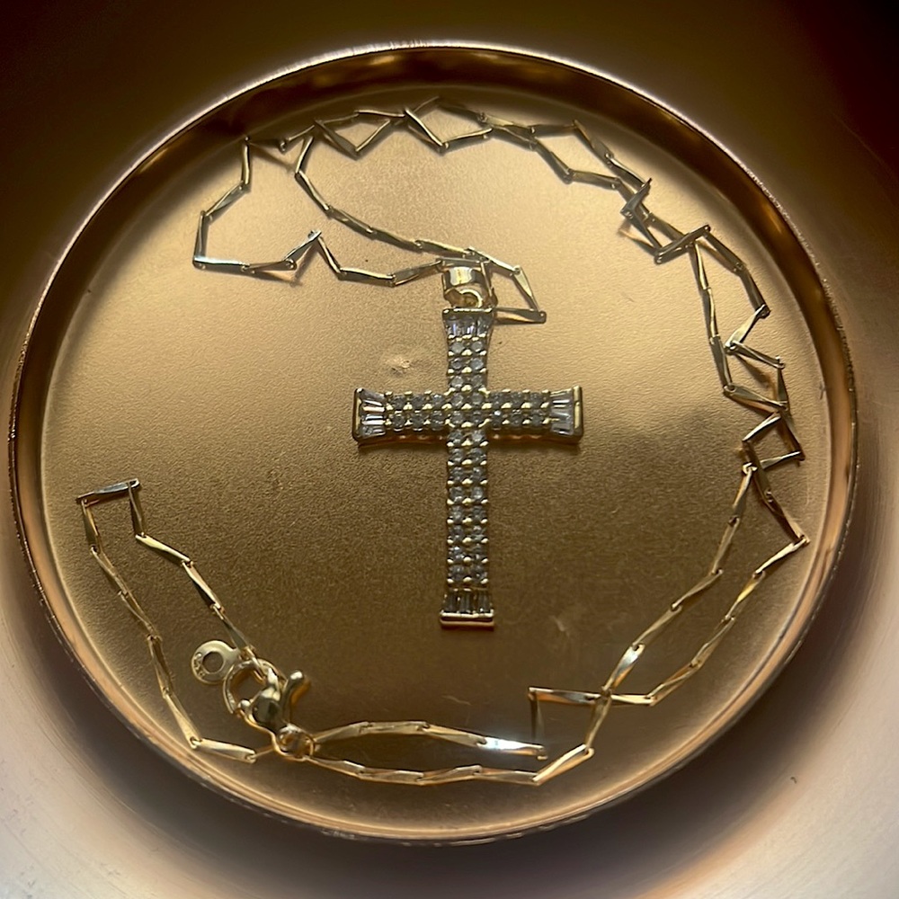 gold cross necklace